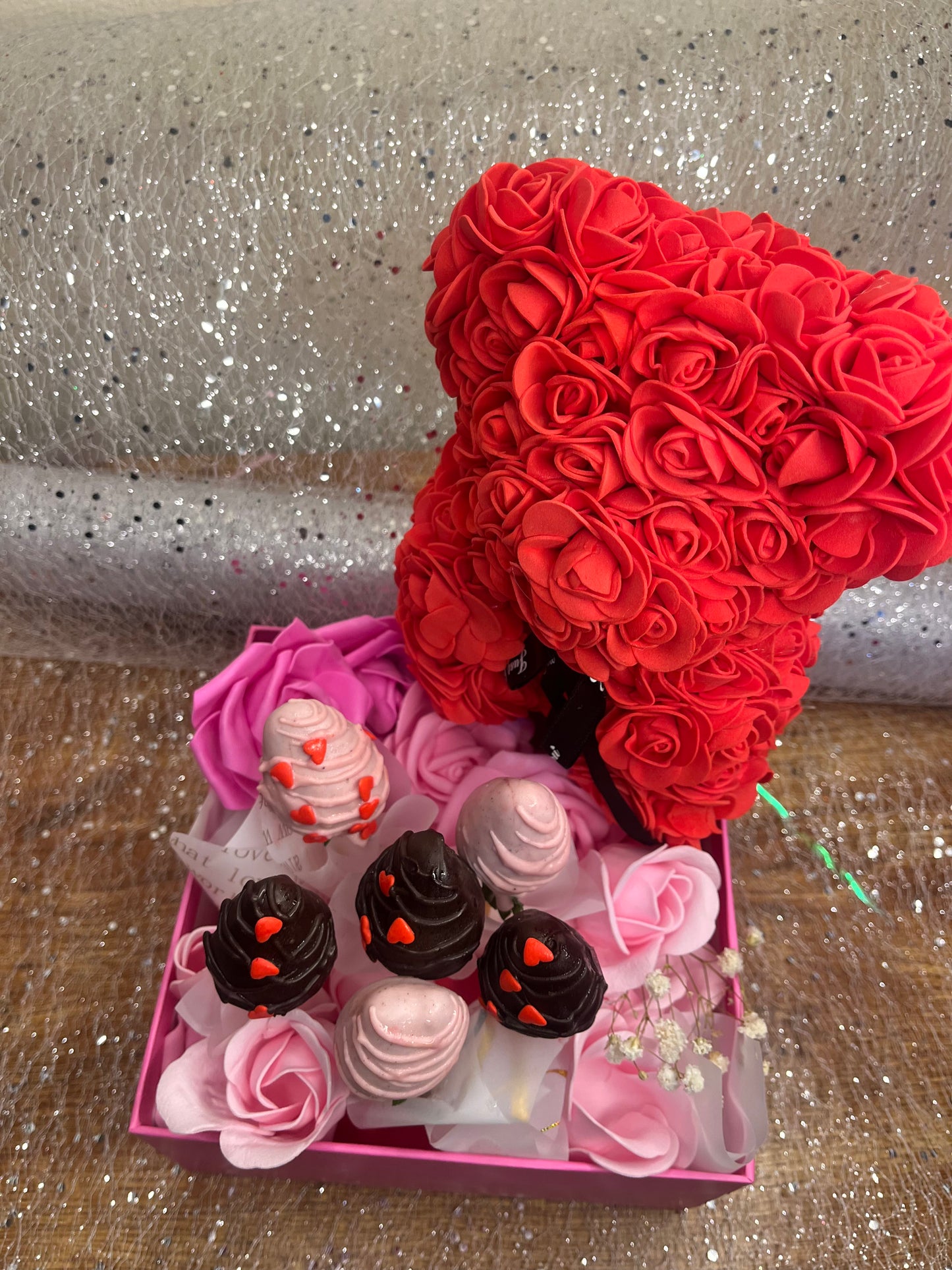 Luxury Rose Bear & Strawberry Delight Box