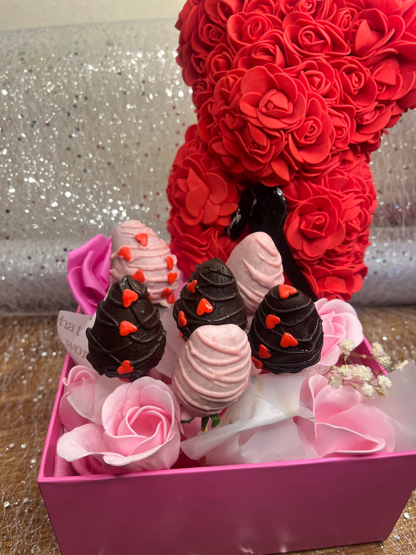 Luxury Rose Bear & Strawberry Delight Box