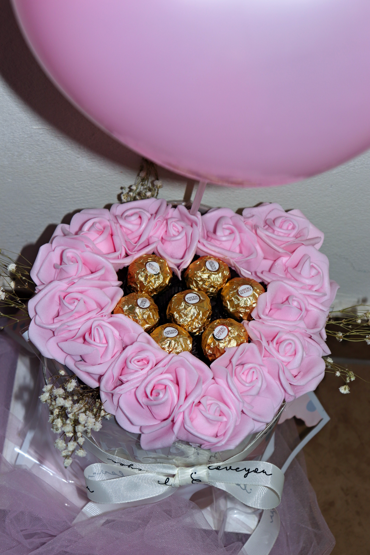 Pink Elegance Gift Box (Choose between Real or artificial roses)